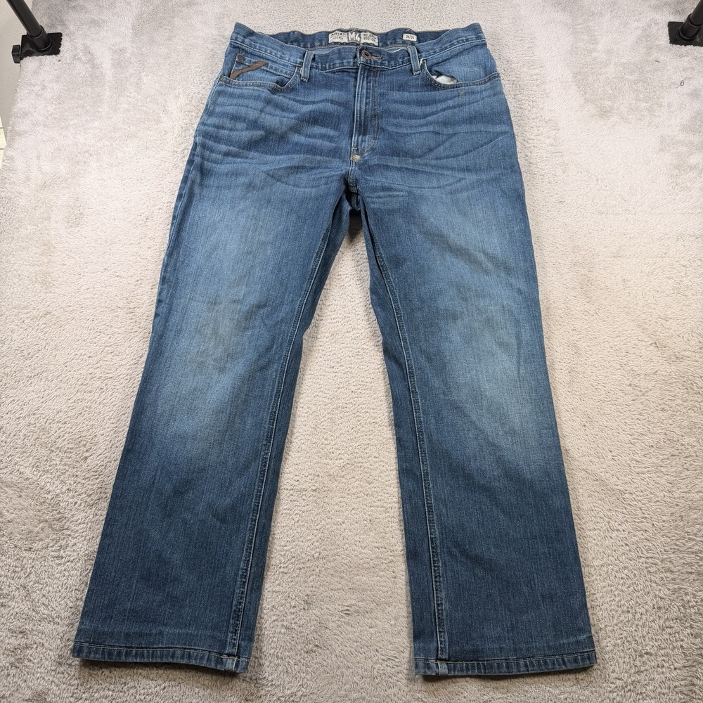 Ariat M4 Jeans Men 36x34 (Fit 34x28) Blue Denim Relaxed Boot Cut Cowboy Rodeo